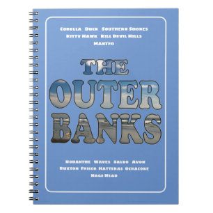 OBX Beach Text And Towns Notebook