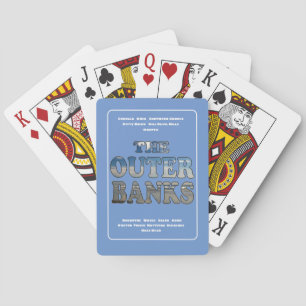 OBX Beach Text And Towns Playing Cards