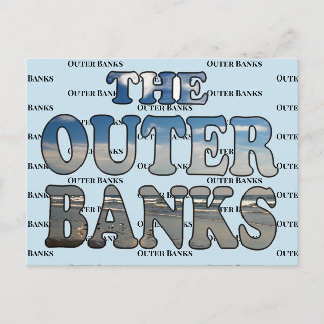  OBX Beach Text  Postcard (Front)