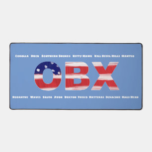 OBX Flag Text And Towns Desk Mat