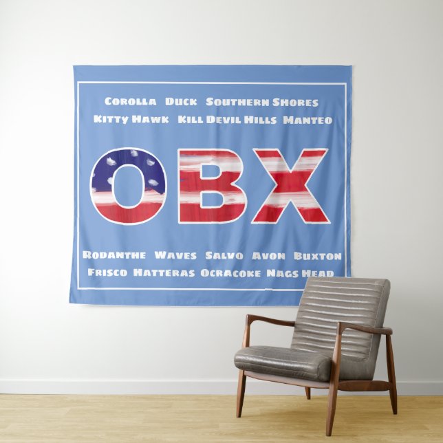 OBX Flag Text And Towns  Tapestry (In Situ (Horizontal))