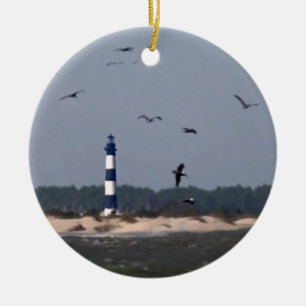 OBX Lighthouse Ceramic Ornament