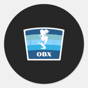 Obx North Carolina Nc Mermaid Outer Nks Vacation Classic Round Sticker