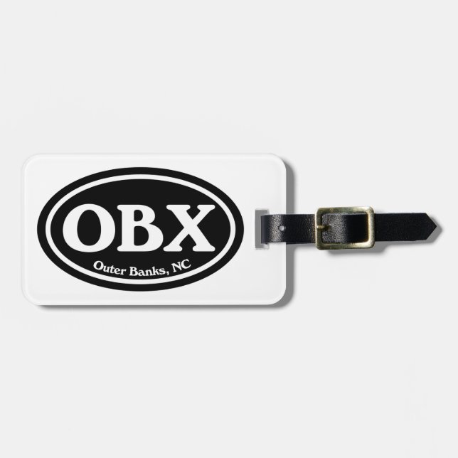 OBX Outer Banks Black Oval Luggage Tag (Front Horizontal)