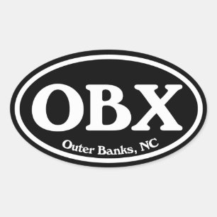 OBX Outer Banks Black Oval Sticker