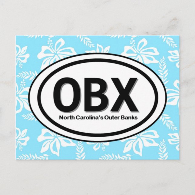 OBX Outer Banks NC Blue Postcard (Front)