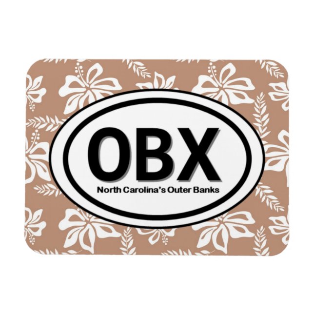 OBX Outer Banks NC Brown Magnet (Horizontal)