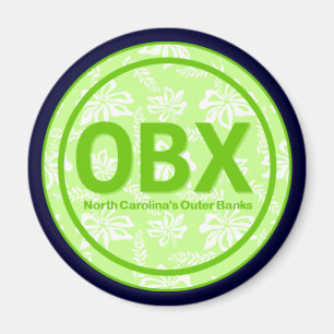OBX Outer Banks NC Green Flower Magnet