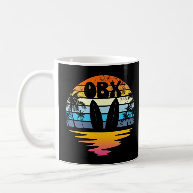 OBX Outer Banks North Carolina Retro Sunset OBX  Coffee Mug (Left)