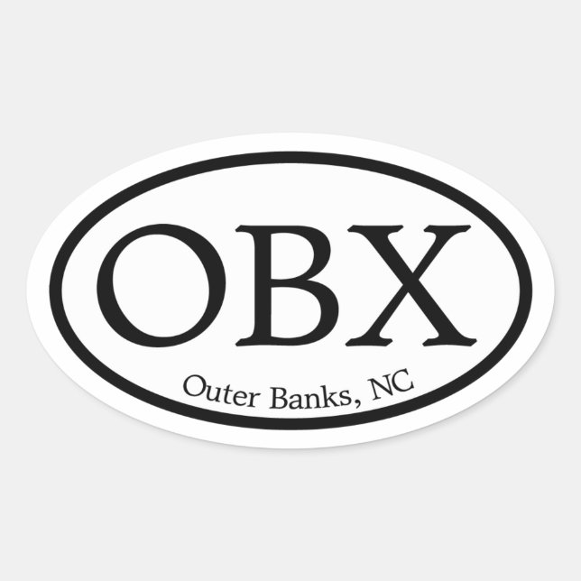 OBX Outer Banks Oval Oval Sticker (Front)