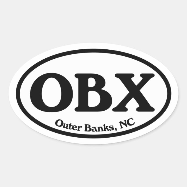 OBX Outer Banks Oval Sticker (Front)
