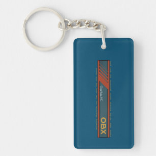 OBX Outer Banks Towns III lght txt Keychain