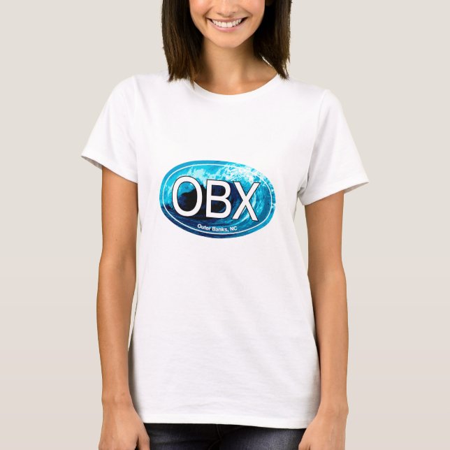 OBX Outer Banks Wave Oval T-Shirt (Front)