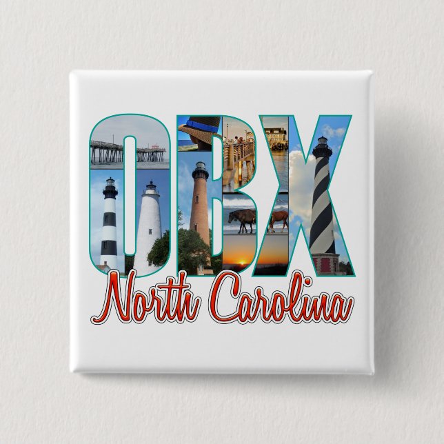 OBX Places Pride 2 Inch Square Button (Front)