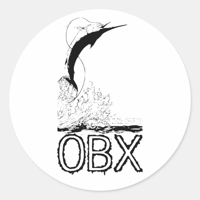 OBX Saltwater Sportfishing Classic Round Sticker (Front)