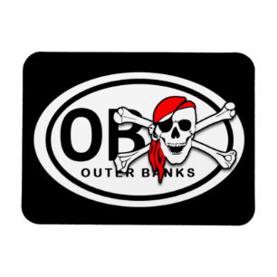 OBX Skull and Crossbones Pirate Magnet