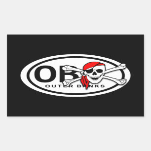 OBX Skull and Crossbones Pirate Stickers