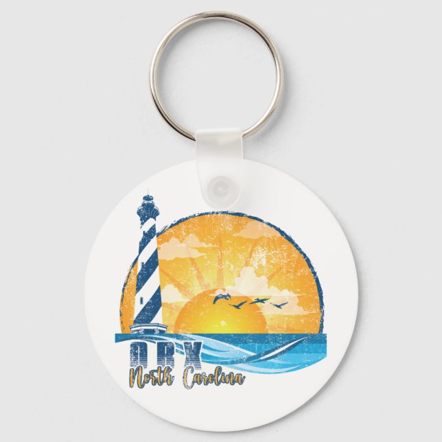 OBX Sunset distressed Keychain (Front)