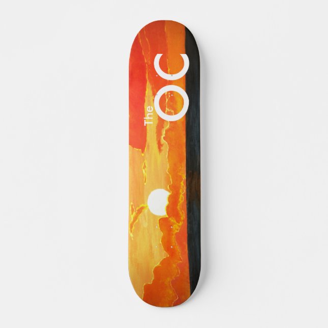 OC California Sunset Ocean Skateboard Deck (Front)