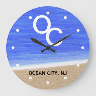 OC Ocean City NJ Beach Wall Clock