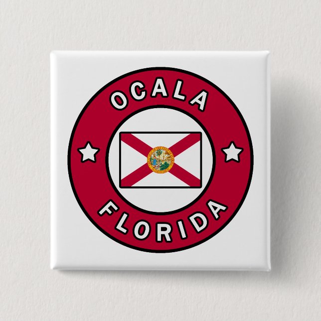 Ocala Florida 2 Inch Square Button (Front)