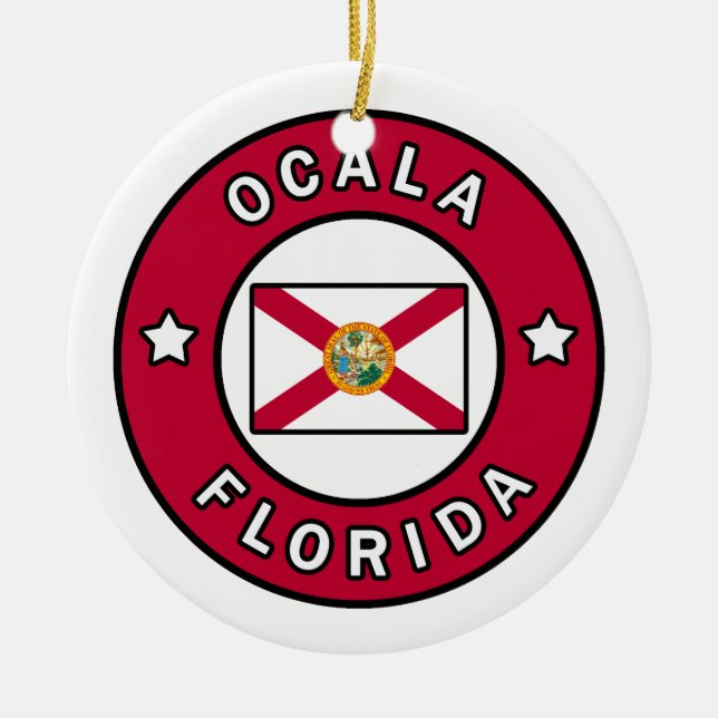 Ocala Florida Ceramic Ornament (Front)
