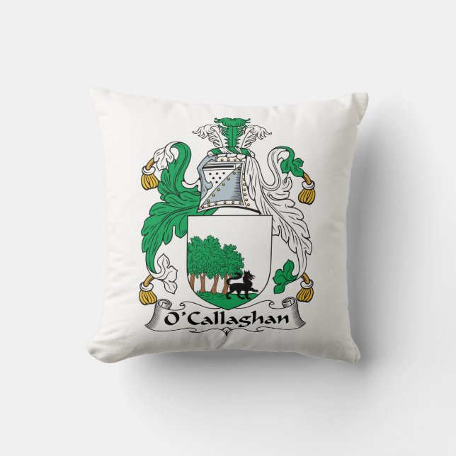 O'Callaghan Family Crest Throw Pillow (Front)