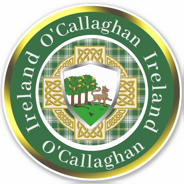 O'Callaghan Irish Shield/Celtic Cross Personalized (Front)
