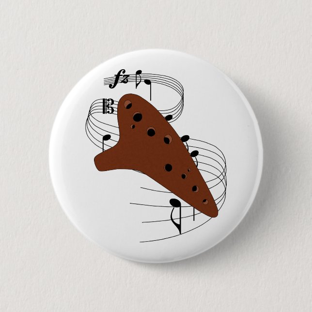 Ocarina 2 Inch Round Button (Front)