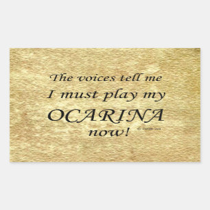 Ocarina Voices Say Must Play Rectangular Sticker