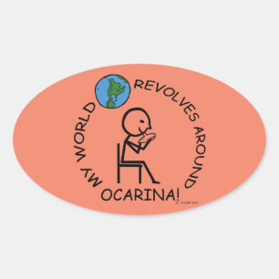 Ocarina - World Revolves Around Oval Sticker