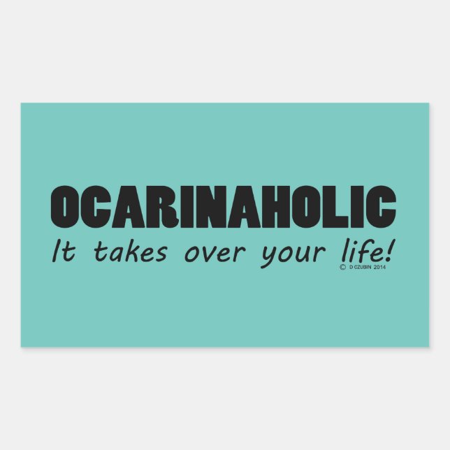 Ocarinaholic Life Rectangular Sticker (Front)