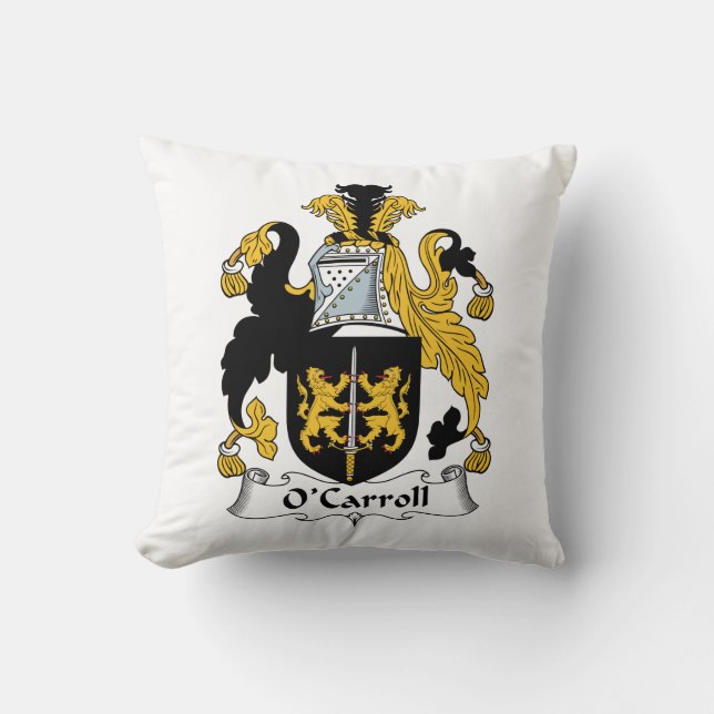 O'Carroll Family Crest Throw Pillow (Front)