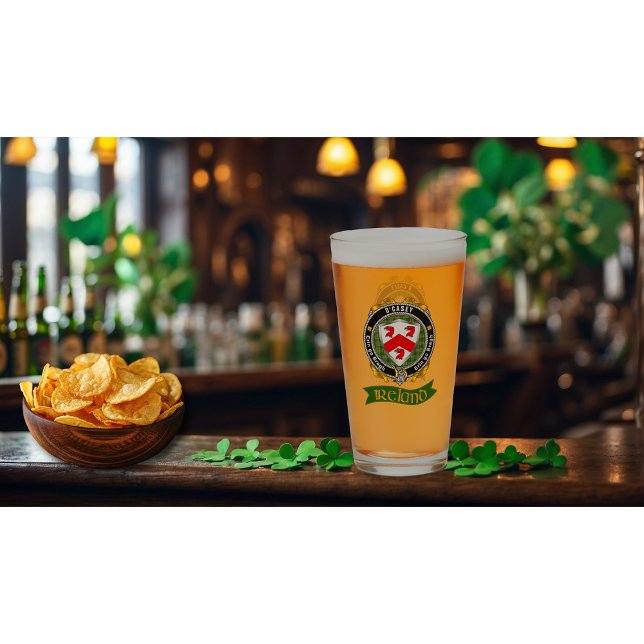 O'Casey/Casey Irish Shield Personalized Beer Glass (Creator Uploaded)