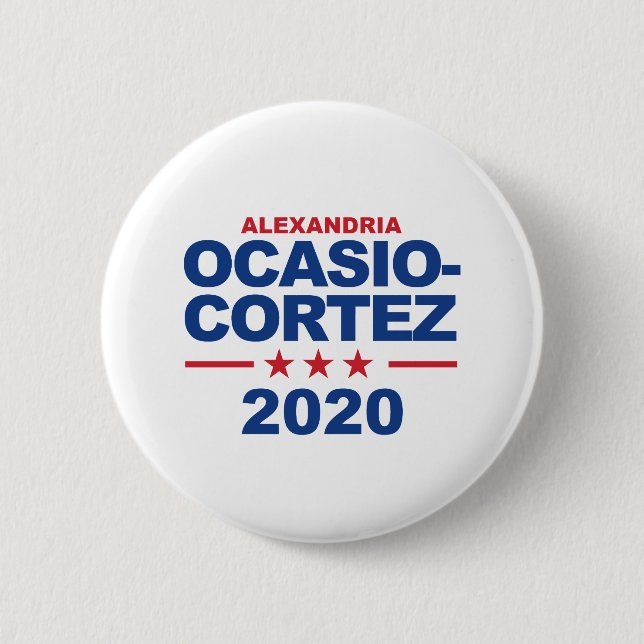 Ocasio-Cortez 2020 2 Inch Round Button (Front)
