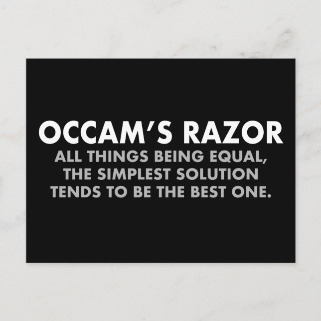 Occam's Razor Scientific Principle Postcard (Front)