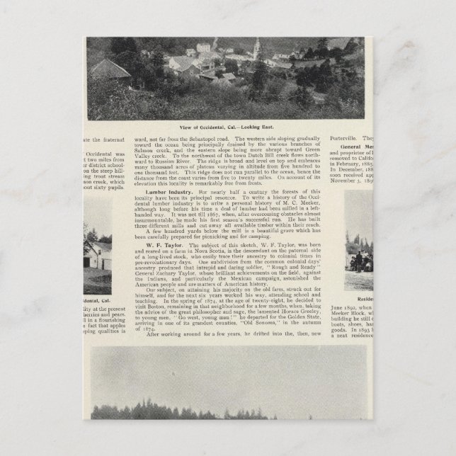 Occidental, California Postcard (Front)