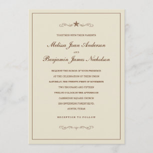 Occidental Star Wedding Invitations Avec Frontière