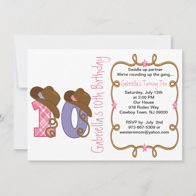 Occidentale Big Ten Girl Invitation d'anniversaire (Devant)