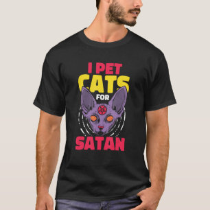 Occult and Satanic Pentagram Baphomet Cat Satan Sa T-Shirt
