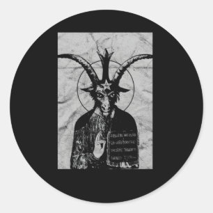 Occult Baphomet Gothic Grunge Satan Devil Black Lu Classic Round Sticker