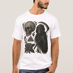 Occult Goat Skull with Pentagram – Gothic Tattoo A T-Shirt