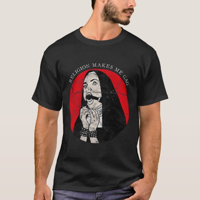 Occult Gothic Grunge Antichrist Nun Satan Devil Bl T-Shirt (Front)