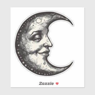 Occult Gothic Victorian Moon With Face