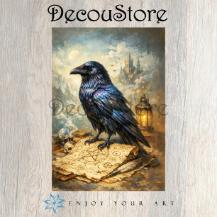 Occult Raven Decoupage Tissue Paper