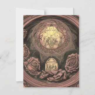 Occult Rose Resurrection in Glass Dome Holiday Card