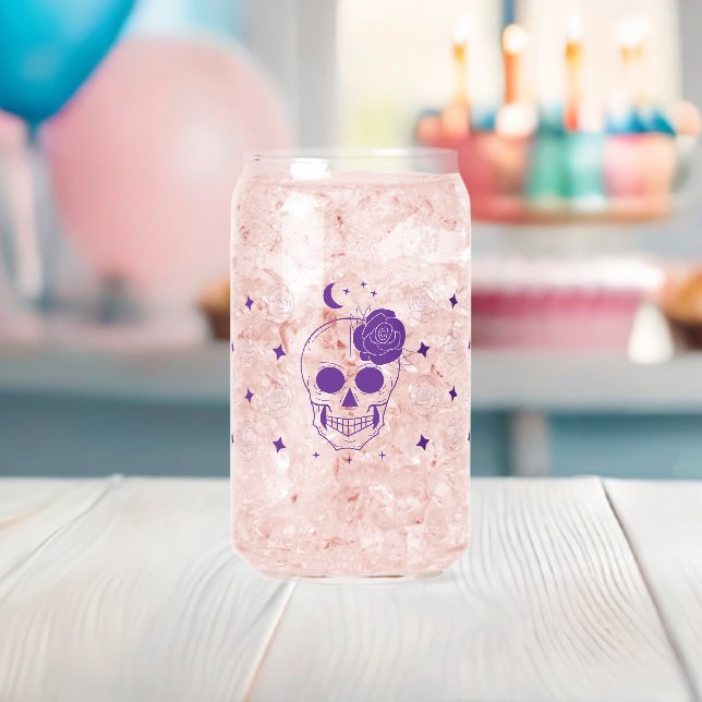 Occult Skull Rose Can Glass Wrap (Insitu (Baby Shower))
