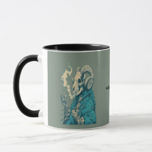 Occult Smoking Ram Skull Mug