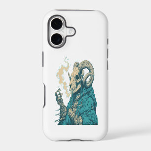 Occult Smoking Ram Skull Phone Case