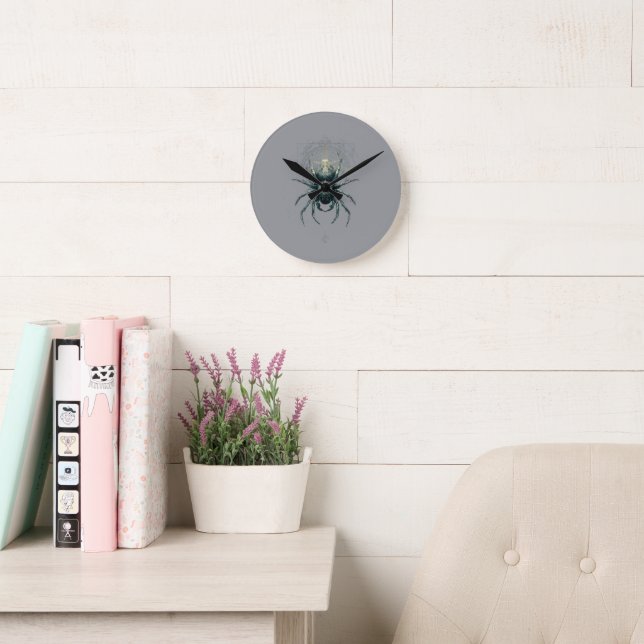 Occult Spider Mystic Geometry Dark Art Round Clock (Reading Room)